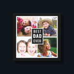 Bästa Pappa någonsin Far's Day 4 Photo Collage Bla Canvastryck<br><div class="desc">Perfektens gåva till fars dag - en 4-fotokollage och typografi med ord BEST PAPPA EVER!</div>