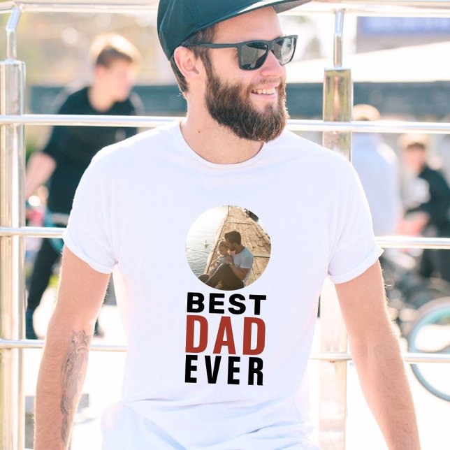 Bästa Pappa någonsin Far's Day Photo T-Shirt (Skapare uppladdad)
