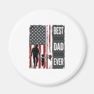 Bästa pappa någonsin fiskar flagga vintage vektor magnet