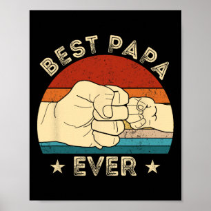 Bästa Pappa någonsin Fist Bump Funny Grandpa Pappo Poster