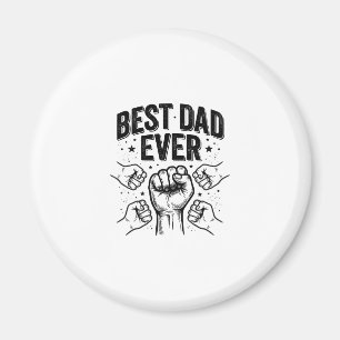 Bästa pappa någonsin Fist Bump Vintage T-shirt des Magnet