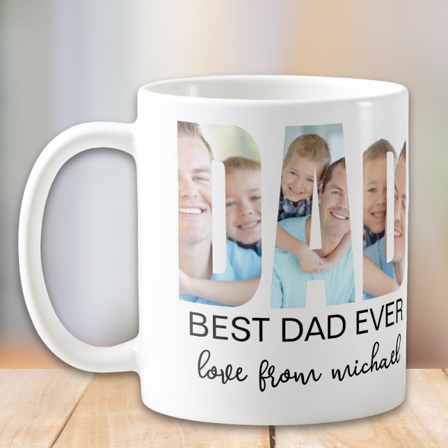 Bästa pappa någonsin Foto Brev Kaffemugg (Skapare uppladdad)