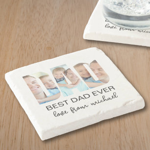 Bästa Pappa Någonsin Foto Brev Stenunderlägg