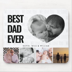 Bästa Pappa Någonsin Foto Collage Familj Musmatta