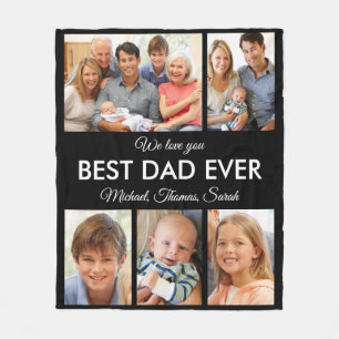 Bästa pappa någonsin Foto Collage Fars dag Fleecefilt