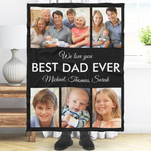 Bästa pappa någonsin Foto Collage Fars dag Fleecefilt
