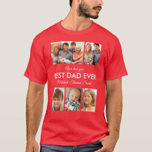 Bästa pappa någonsin Foto Collage Fars dag T Shirt