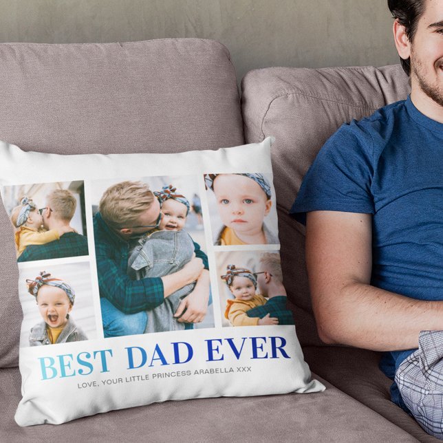 Bästa pappa någonsin Foto Collage Kudde (Skapare uppladdad)