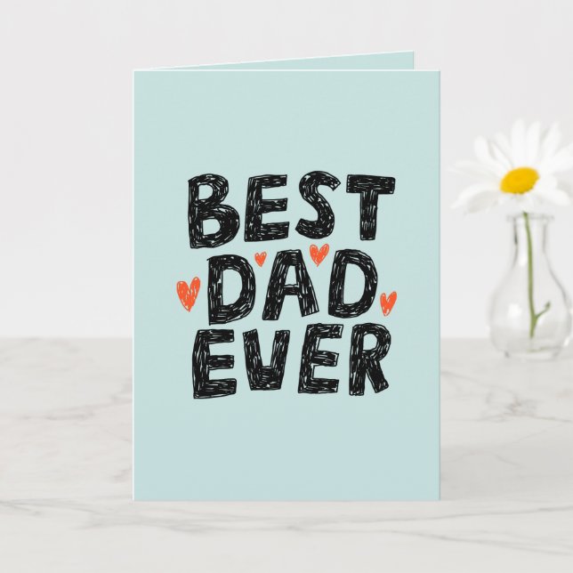 Bästa pappa någonsin Foto Fars dag Kort (Liten växt)