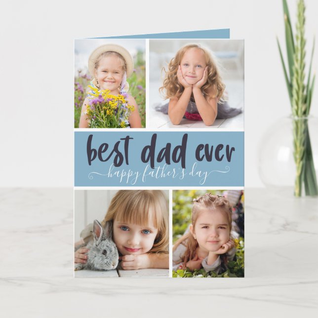 Bästa pappa någonsin Foto Farsdags-kort Kort (Framsida)