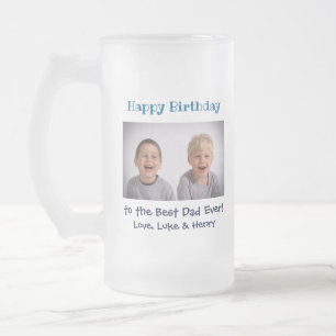 Bästa Pappa någonsin-foto för födelsedagen Frostat Ölglas