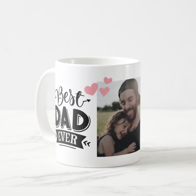 Bästa Pappa någonsin-foto Kaffemugg (Framsida vänster)