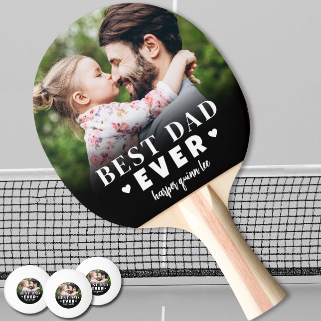 Bästa Pappa någonsin-foto Pingisracket (Best Dad Ever Photo Ping Pong Paddle)
