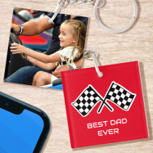 Bästa pappa någonsin Foto Racing Rutiga flaggor Rö