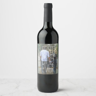 Bästa Pappa någonsin-foto Vinflaska Etikett