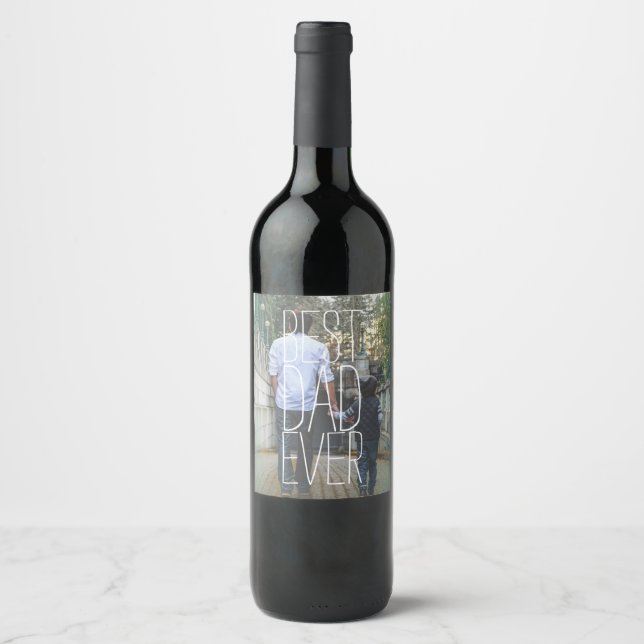 Bästa Pappa någonsin-foto Vinflaska Etikett (Framsida)