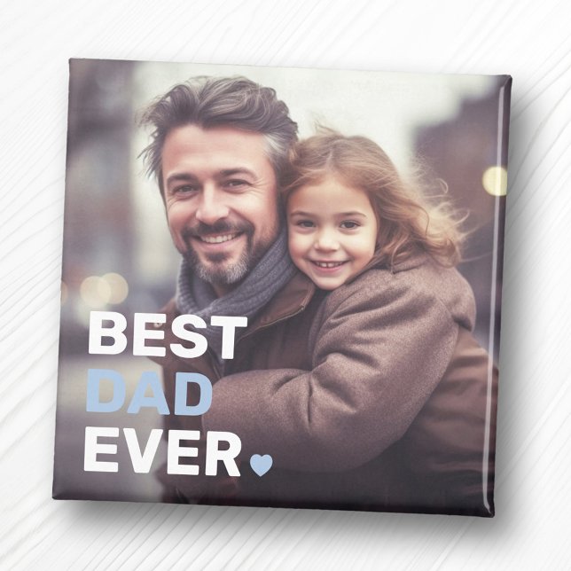 Bästa pappa någonsin-fotohjärtan fars dag magnet (Best dad ever photo hearts fathers day magnet)