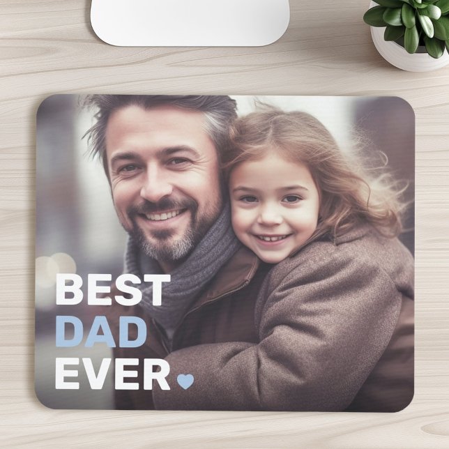 Bästa pappa någonsin-fotohjärtan fars dag musmatta (Best dad ever photo hearts fathers day mouse pad)