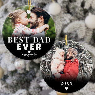 Bästa Pappa någonsin-fotojul Julgransprydnad Keramik