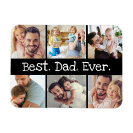 Bästa Pappa någonsin-fotokollage i svartvitt Magnet