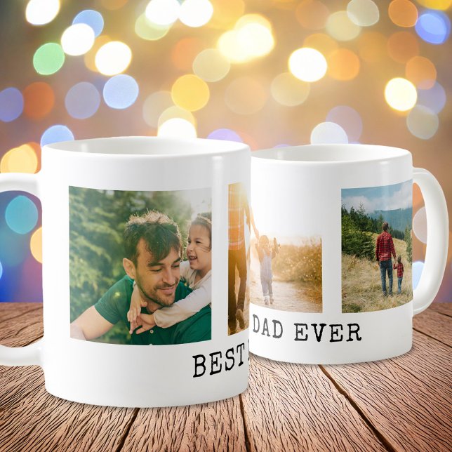 Bästa Pappa någonsin-fotokollage Kaffemugg (Skapare uppladdad)
