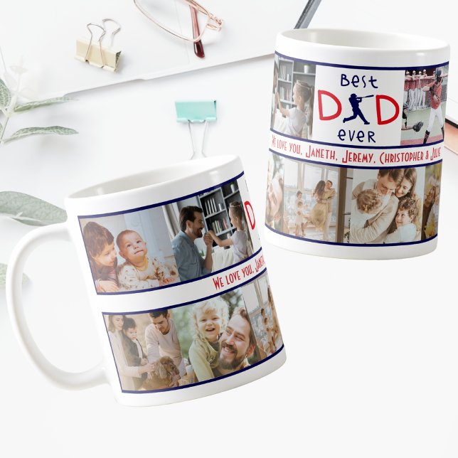 Bästa Pappa någonsin Fotokollage Modern Fars dag Kaffemugg (Skapare uppladdad)