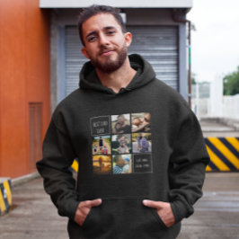 Bästa pappa någonsin-fotokollage och mörk-grått hoodie