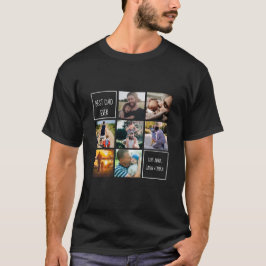 Bästa pappa någonsin, fotokollage och textsvart t shirt