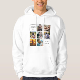 Bästa pappa någonsin, fotokollage och vit text hoodie