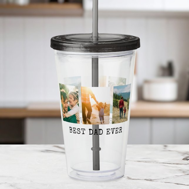 Bästa Pappa någonsin-fotokollage Take Away Mugg (Skapare uppladdad)