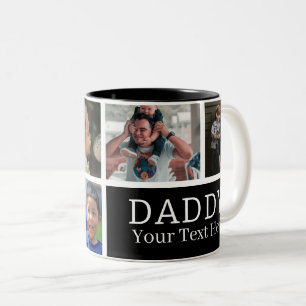 Bästa pappa någonsin   Fotokollage & text Två-Tonad Mugg