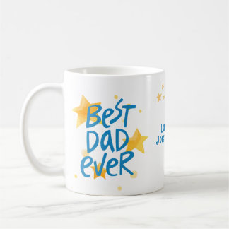 Bästa Pappa någonsin-fotopatstjärnor för Gult Kaffemugg