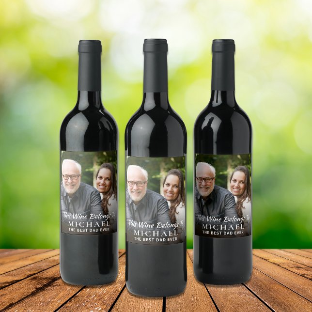 Bästa Pappa någonsin-fotoPersonlig Vinflaska Etikett (Skapare uppladdad)