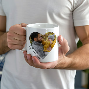 Bästa Pappa någonsin fotot Hjärtformade Fars dag Kaffemugg