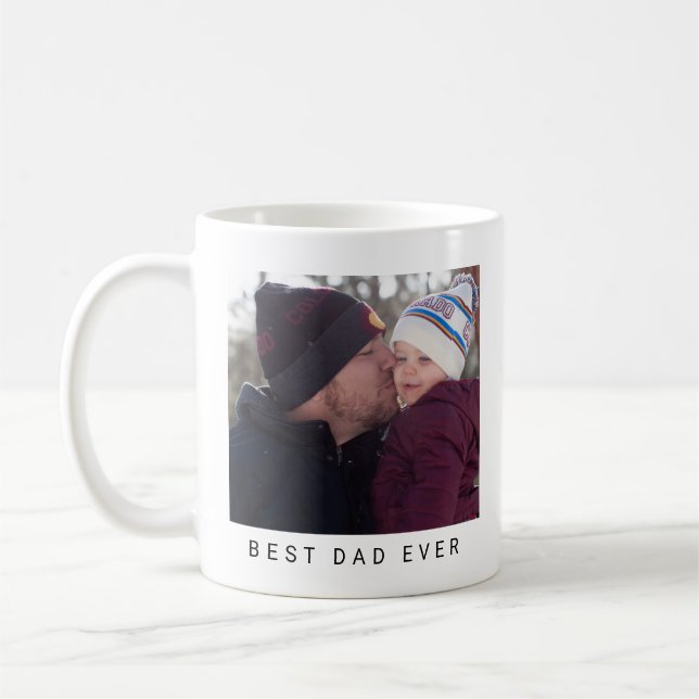 Bästa Pappa någonsin-fotot-Personligen Keepsaké Kaffemugg (Vänster)