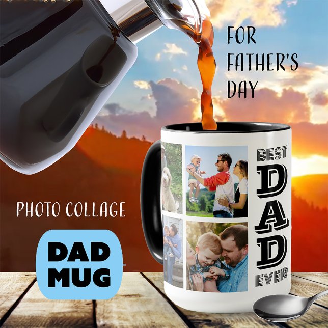 Bästa Pappa någonsin-fototypografi Fars dag Mugg (Skapare uppladdad)
