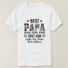 Bästa Pappa någonsin fråga Barnbarn Photo Collage T Shirt