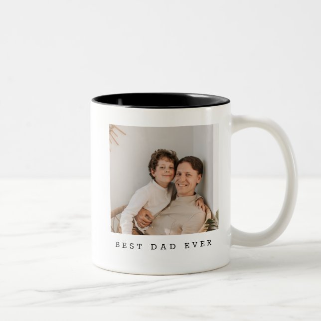 Bästa Pappa någonsin-Fullt-fotoPersonlig Två-Tonad Mugg (Höger)