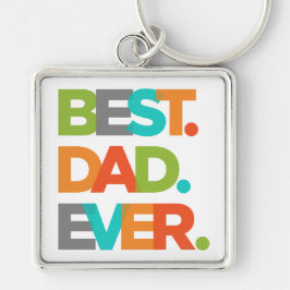 Bästa Pappa någonsin Fyrkantig Silverfärgad Nyckelring