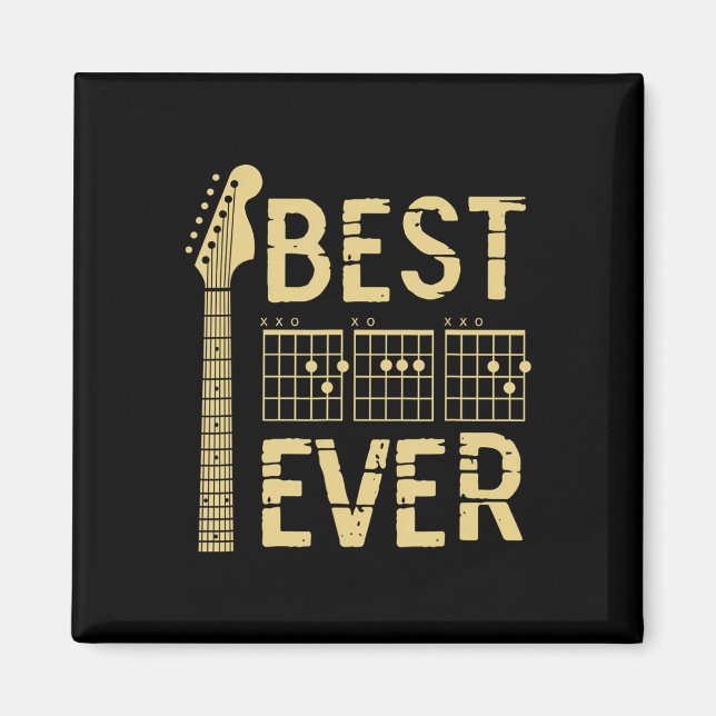 Bästa Pappa Någonsin Gitarr Ackord Gitarrist Pappa Magnet (Framsidan)