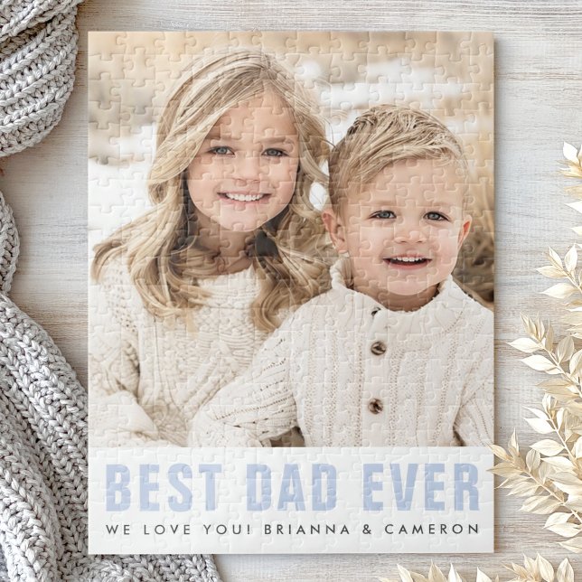 Bästa pappa någonsin glad fars dag foto pussel (Best dad ever happy father's day photo jigsaw puzzle)