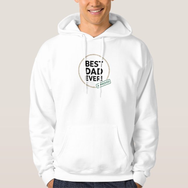 Bästa Pappa någonsin, godkänd textdesign Hoodie (Framsida)