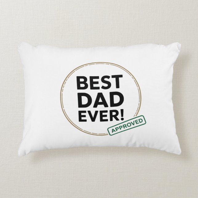 Bästa Pappa någonsin, godkänd textdesign Prydnadskudde (Framsidan)