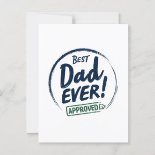Bästa Pappa någonsin, Godkänd textdesign Vykort