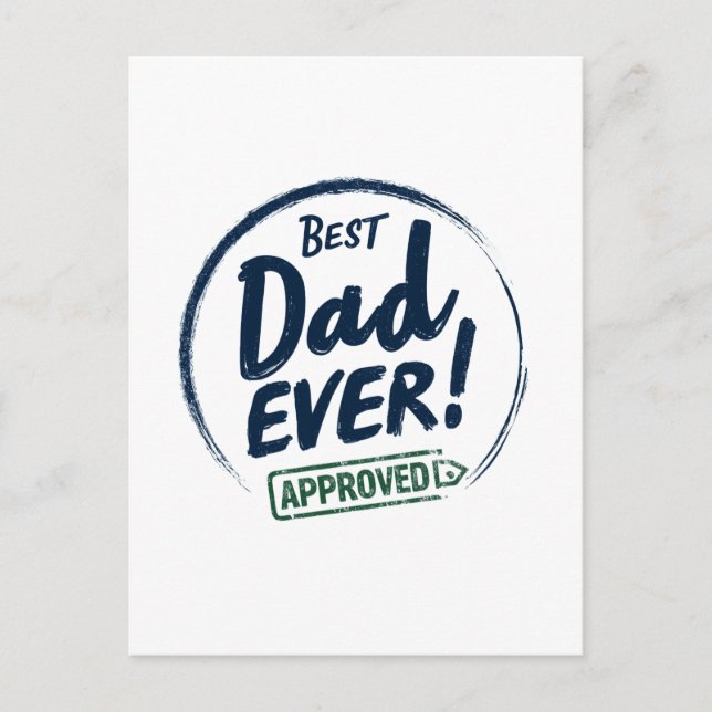 Bästa Pappa någonsin, Godkänd textdesign Vykort (Framsida)