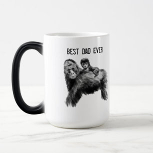 Bästa pappa någonsin gorilla med baby magisk mugg
