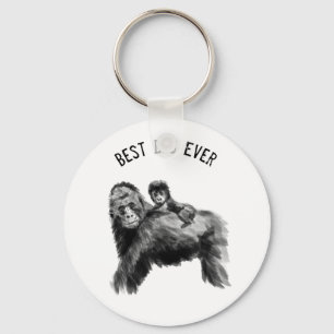 Bästa pappa någonsin gorilla med baby nyckelring