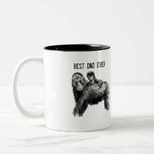 Bästa pappa någonsin gorilla med baby Två-Tonad mugg