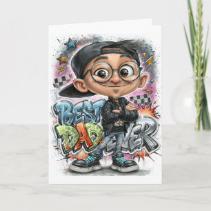 Bästa pappa någonsin Graffiti Kort