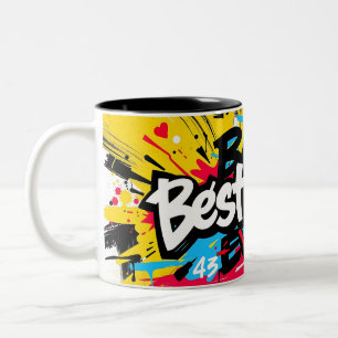 Bästa pappa någonsin Graffiti-Style Fars dag-mugg Två-Tonad Mugg